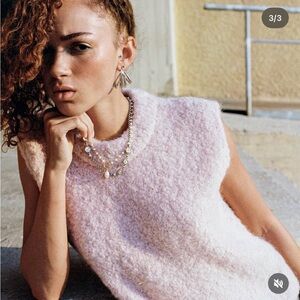 BNWT Pink Mohair Vest Sweater.